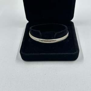 Vintage Mexico Stamped Flower and Leaf Cuff Bracelet Sterling Silver